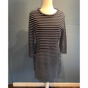 Alex Marie Size XL Sweater Dress‎ 3/4 Sleeves Black White Stripe with Pockets